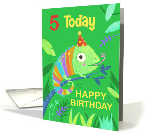 5 Today Birthday Cute Chameleon card (1638580)