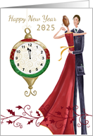 Happy New Year 2025 Dancing Couple card
