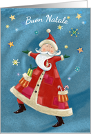 Italian Christmas Greeting Jolly Santa Claus card
