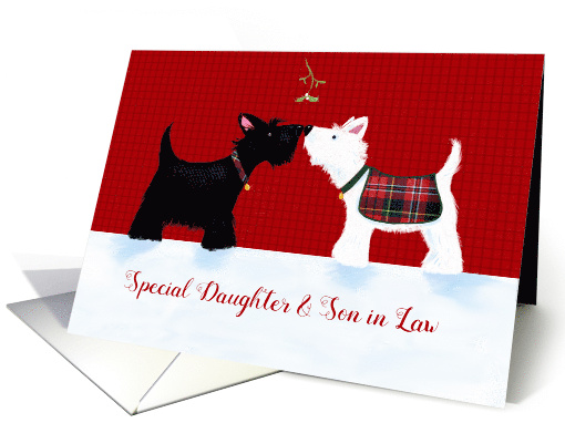 Daughter and Son in Law Christmas Scottish Dogs card (1642416)