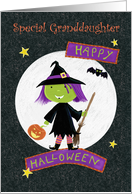 Granddaughter Happy Halloween Cute Witch card