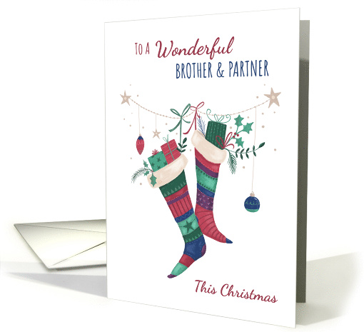 For Brother and Partner Christmas Stockings card (1650344)