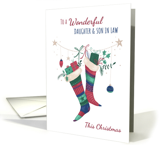 For Daughter and Son in Law Christmas Stockings card (1652612)