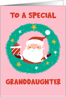 For Granddaughter Money Gift Card Cute Santa card