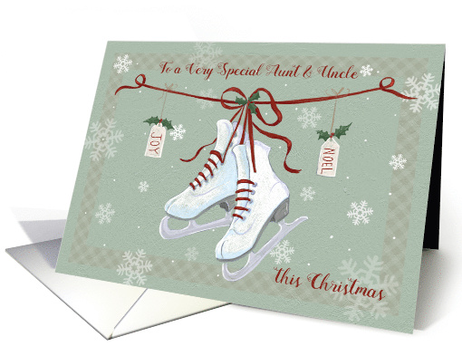 Aunt and Uncle Christmas Skate Boots on Ribbon card (1657034)