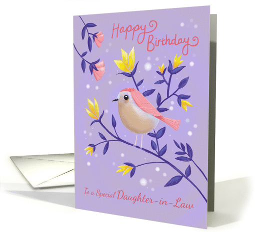 Daughter-in-Law Birthday Lilac Bird Floral card (1666096)