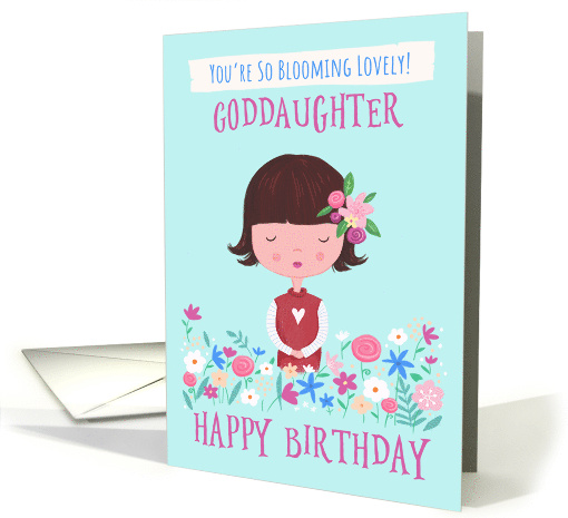 Goddaughter Birthday Blooming Lovely Girl Flowers card (1667276)