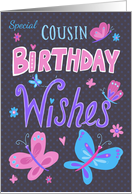 Cousin Birthday Wishes Text Butterflies card