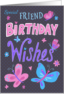 Friend Birthday Wishes Text Butterflies card