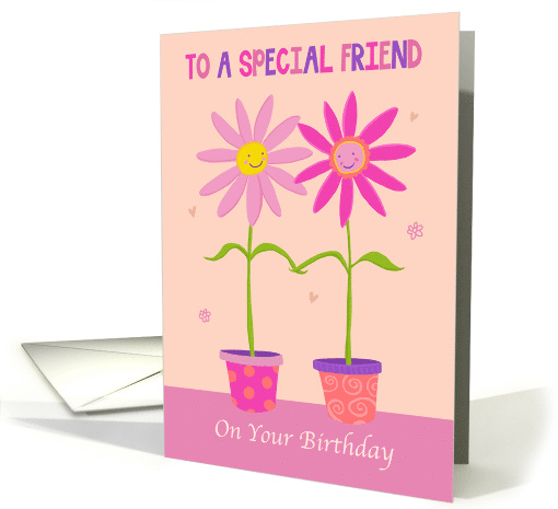 Special Friend Birthday Flower Pots Holding Hands card (1669970)