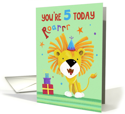 Age 5 Kids Birthday Cute Lion Roar card (1670358)