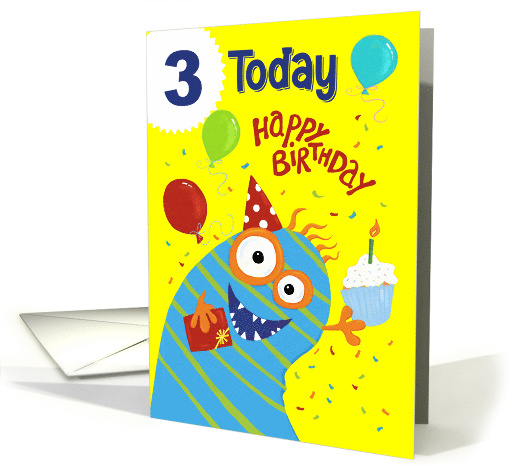 Age 3 Kids Monster Birthday card (1671378)