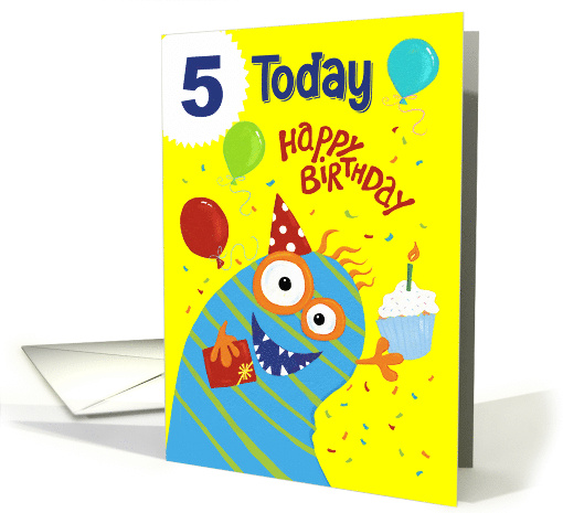 Age 5 Kids Monster Birthday card (1671384)
