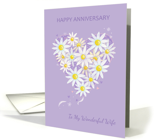 Wife Happy Anniversary Floral Heart card (1676012)