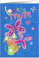 Lovely Mum Mothers Day Bright Butterflies card