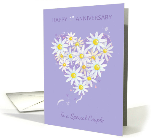 1st Anniversary Floral Heart card (1678226)