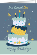 Son Happy Birthday Quirky Fun Modern Cake card