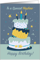 Nephew Happy Birthday Quirky Fun Modern Cake card