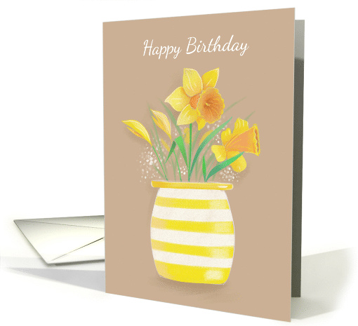 Birthday Happy Yellow Daffodils in Vase card (1680730)