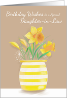 Daughter in Law Birthday Yellow Daffodils in Vase card