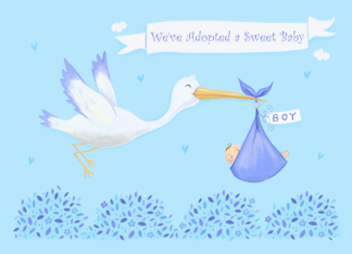 We've Adopted a Sweet Baby Boy Announcement
