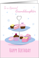 Granddaughter Birthday Modern Cake Stand card