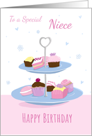 Niece Birthday Modern Cake Stand card