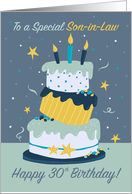 30th Son in Law Happy Birthday Quirky Fun Modern Cake card