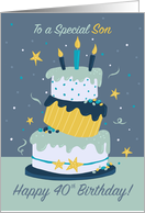 40th Son Happy Birthday Quirky Fun Modern Cake card