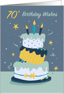 70th Birthday Wishes Quirky Fun Modern Cake card