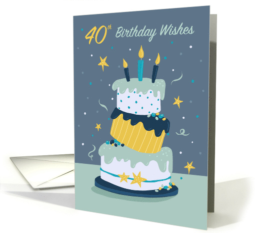 40th Birthday Wishes Quirky Fun Modern Cake card (1695994)