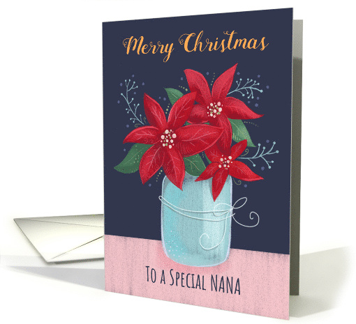 Nana Merry Christmas Poinsettia Flower Vase card (1697162)