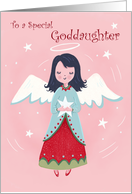 Goddaughter Sweet Christmas Angel on Pink card
