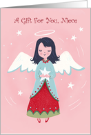 Niece Money Gift Card Christmas Sweet Angel on Pink card