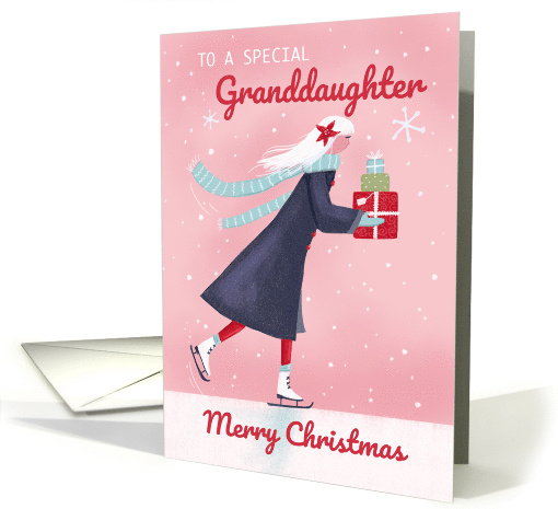 Granddaughter Christmas Modern Skating Girl with Gifts card (1702560)