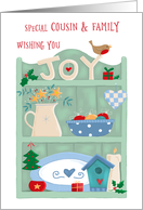 Cousin and Family Christmas Joy Country Shelf card