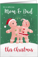 Mom and Dad Christmas Gingerbread Couple card