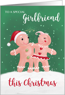 Girlfriend Christmas Gingerbread Couple card