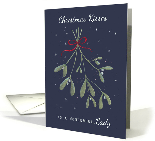 Wonderful Lady Christmas Kisses Mistletoe Sprig card (1706826)