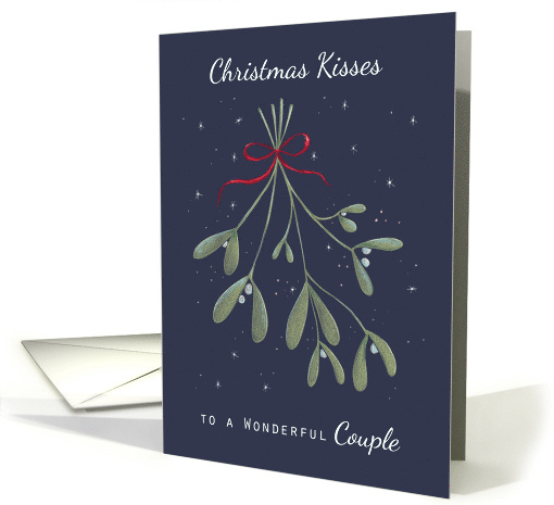For Couple Christmas Kisses Mistletoe Sprig card (1706828)