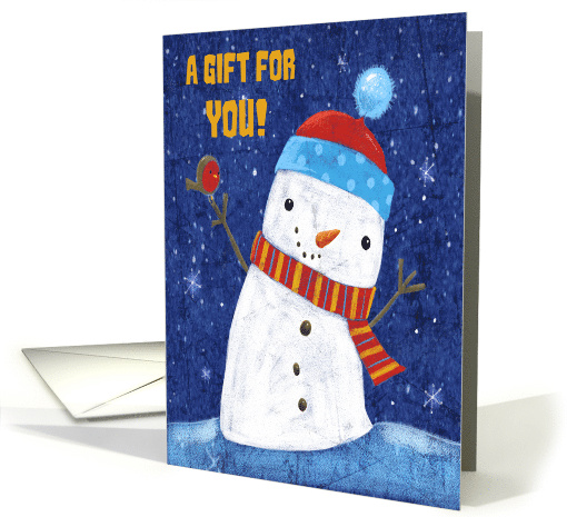 Gift Money Card Cute Naive Style Snowman with Bird card (1706854)
