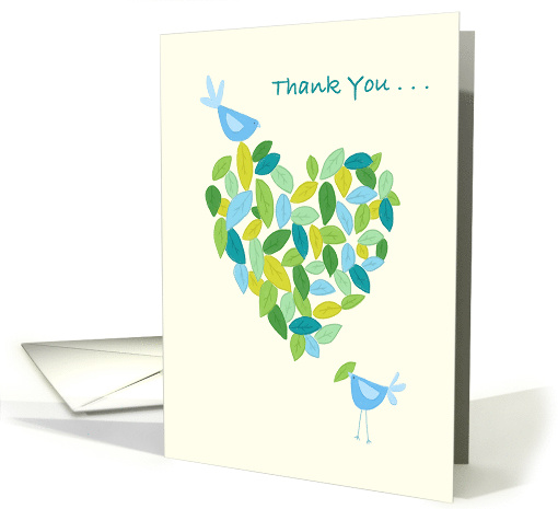 Thank You Friend Blue Bird Heart of Leaves card (1707090)