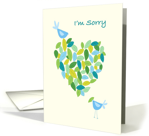 I'm Sorry Blue Bird Heart of Leaves card (1707096)