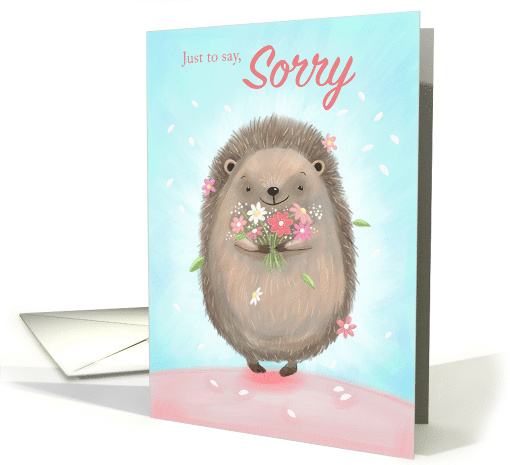 Sorry Cute Hedgehog with Flowers card (1709756)