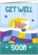 Get Well Soon Sweet Bear in Bed card