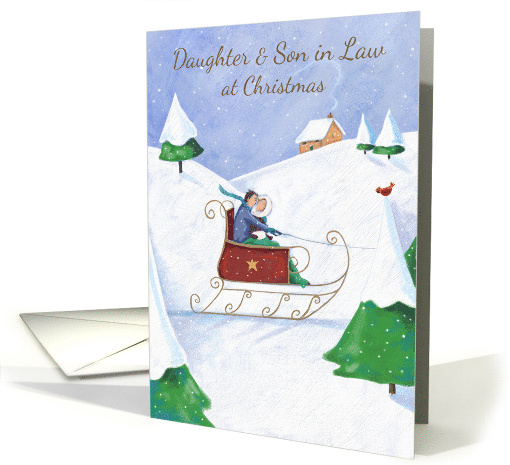 Daughter and Son in Law Christmas Red Sleigh Scene card (1712038)