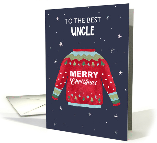 Best Uncle Merry Christmas Sweater Jumper card (1712634)
