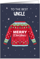Best Uncle Merry Christmas Sweater Jumper card