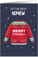 Best Nephew Merry Christmas Sweater Jumper card