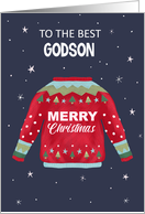 Best Godson Merry Christmas Sweater Jumper card
